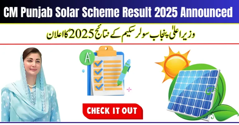 CM Punjab Solar Scheme Result 2025 Announced – Check Online Status & Eligibility in August Update